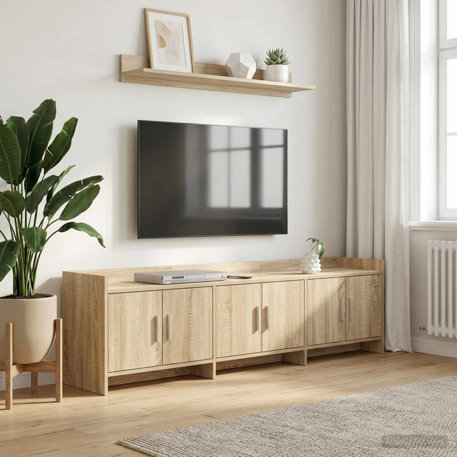 vidaXL ТВ шкаф 168 x 33 x 47 см Дъб сонома Инженерна дървесина