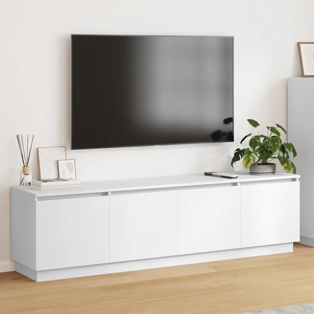 vidaXL ТВ шкаф 180 x 38 x 49 см Бяло Инженерна дървесина