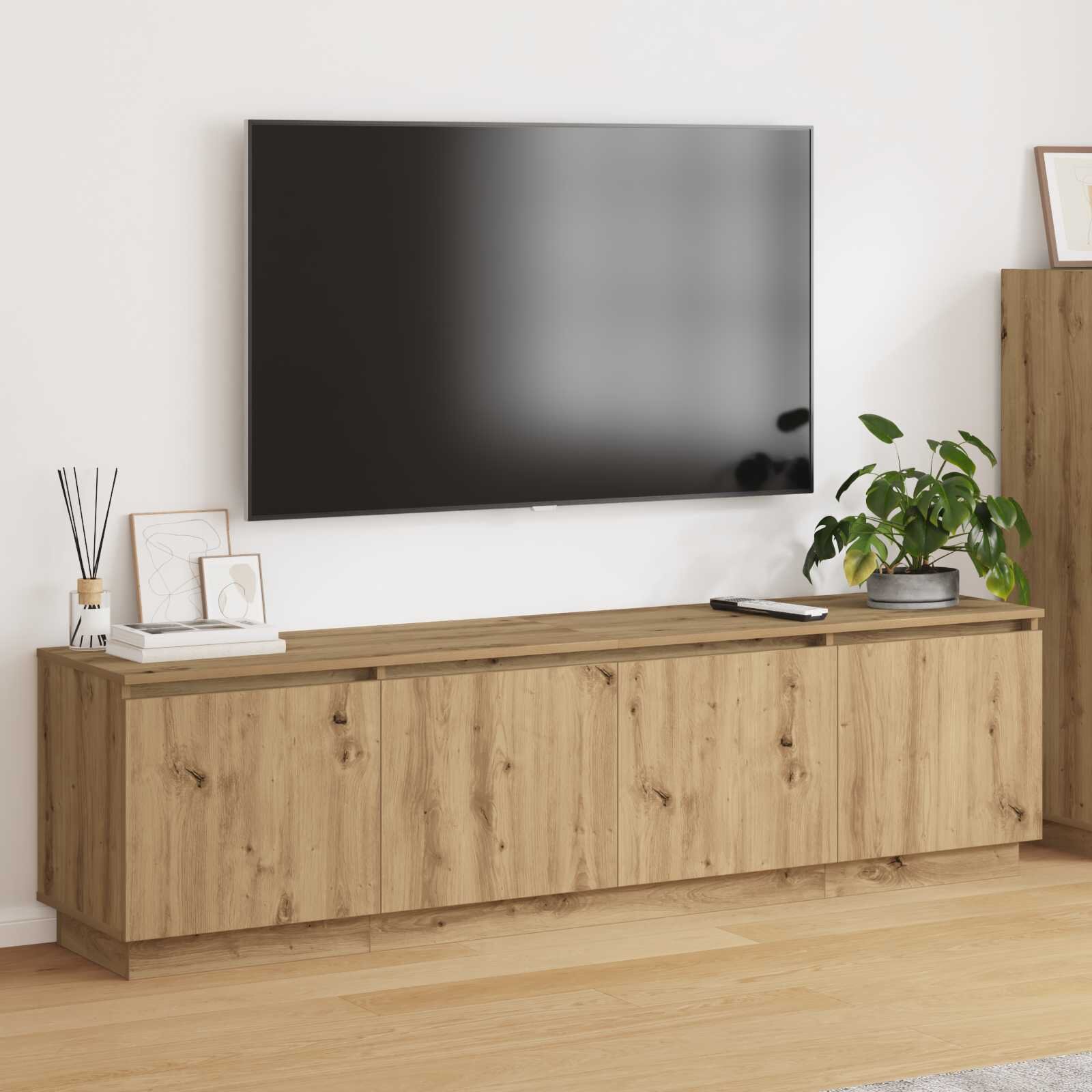 vidaXL ТВ шкаф 180 x 38 x 49 см Дъб Инженерна дървесина