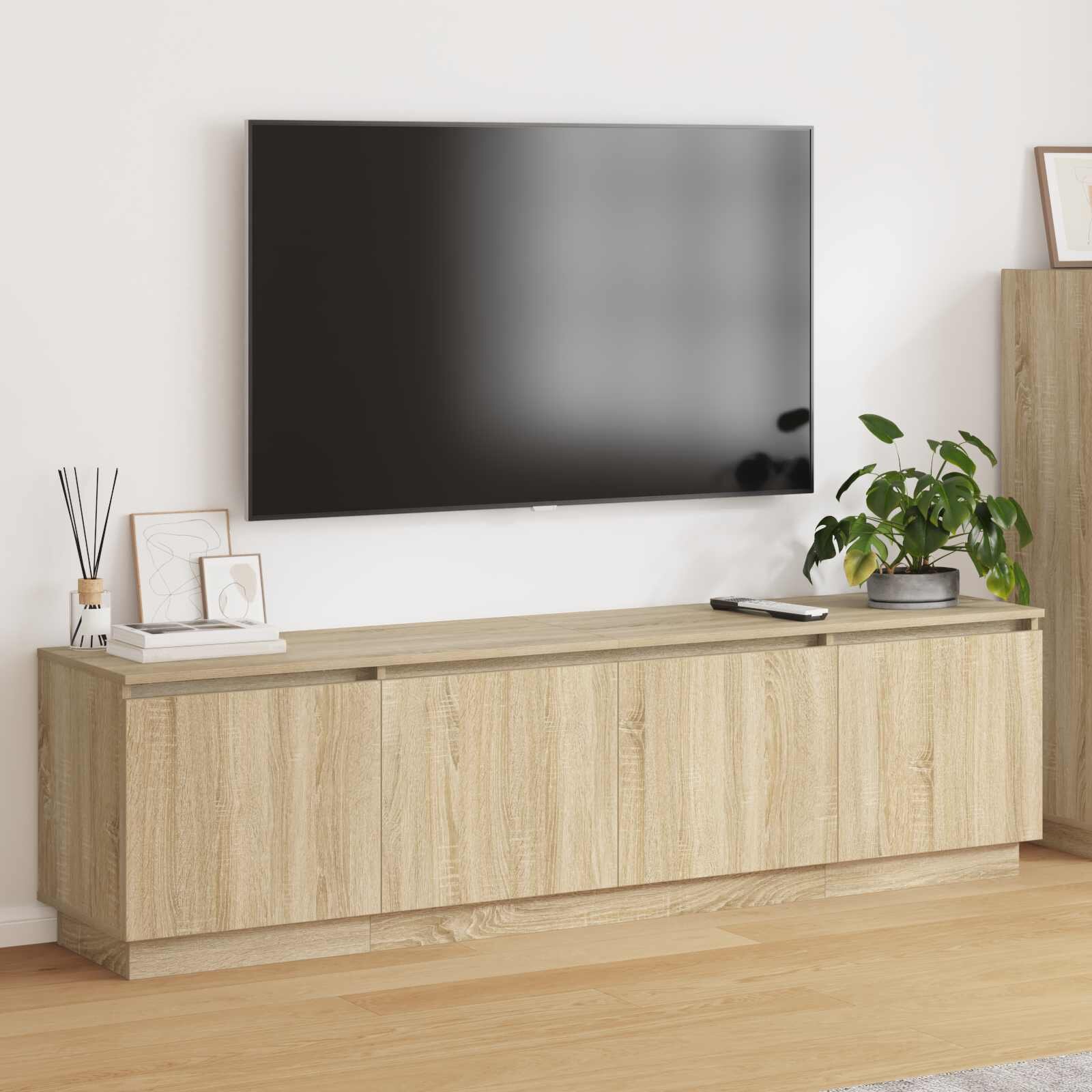 vidaXL ТВ шкаф 180 x 38 x 49 см Сонома дъб Инженерна дървесина