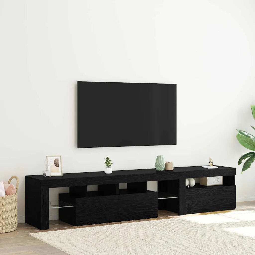 vidaXL ТВ шкаф 2 pcs Черния дъб 200 x 365 x 40 см Инженерно дърво