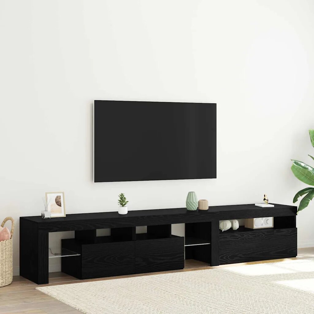 vidaXL ТВ шкаф 2 pcs Черния дъб 215 x 365 x 40 см Инженерно дърво