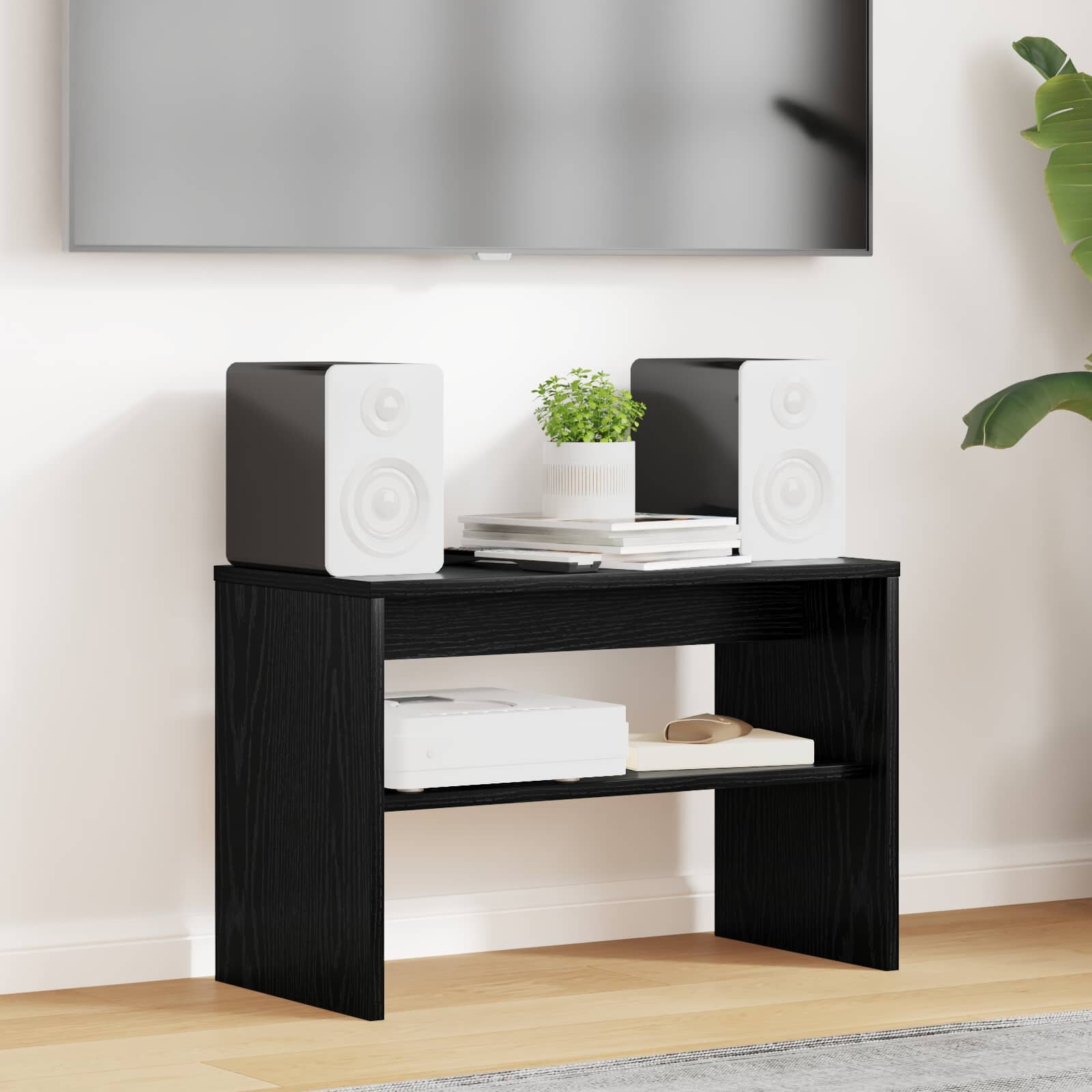 vidaXL ТВ шкаф 60 x 30 x 40 см Черния дъб Инженерна дървесина