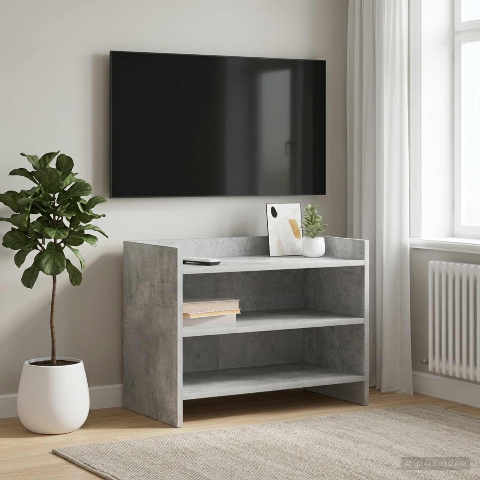 vidaXL ТВ шкаф 60 x 33 x 47 см Бетонно сиво Инженерна дървесина