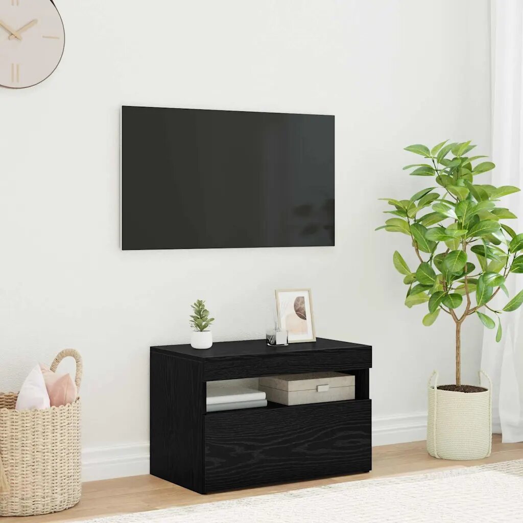 vidaXL ТВ шкаф 60 x 35 x 40 см Черния дъб Инженерна дървесина