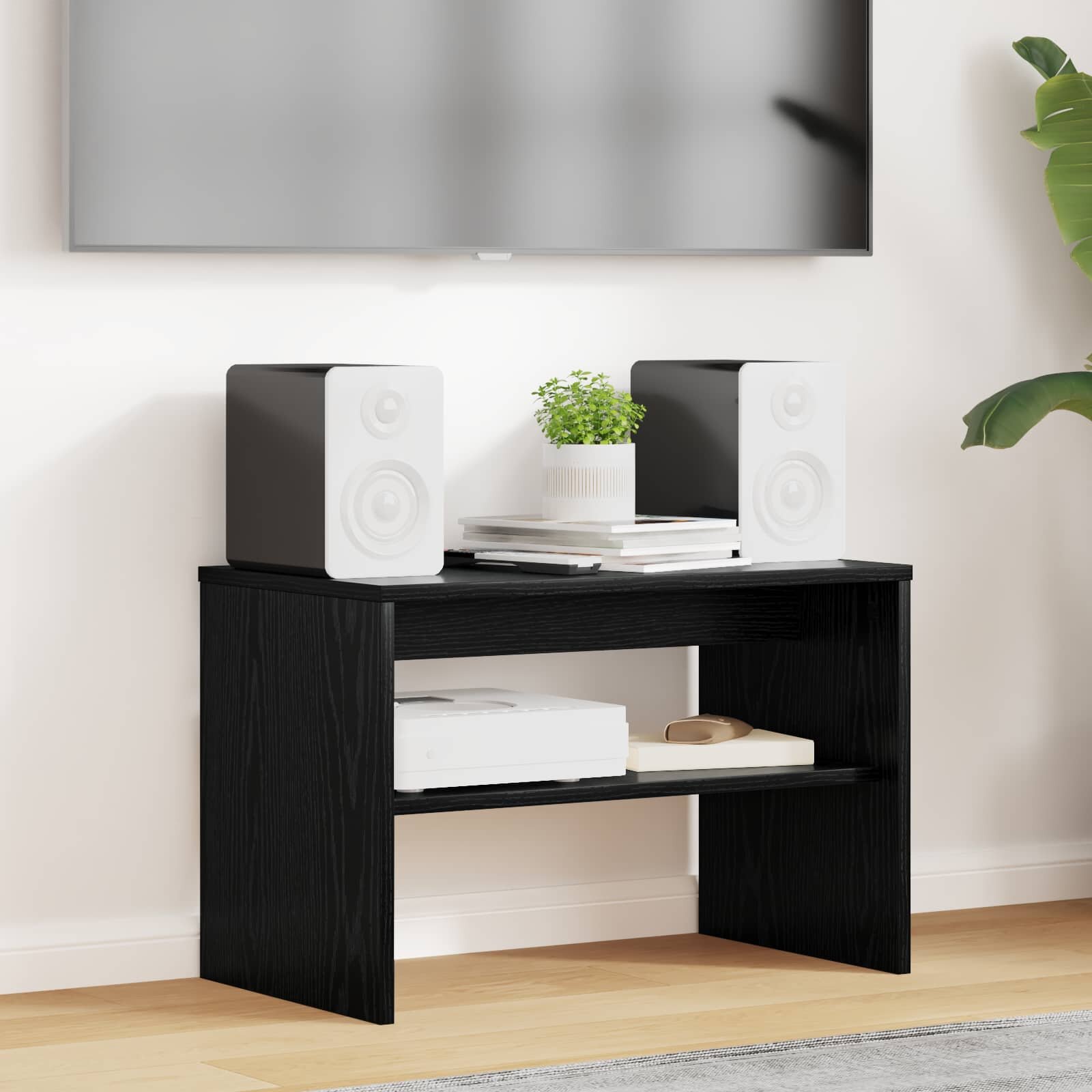 vidaXL ТВ шкаф 60 x 35 x 40 см Черния дъб Инженерна дървесина