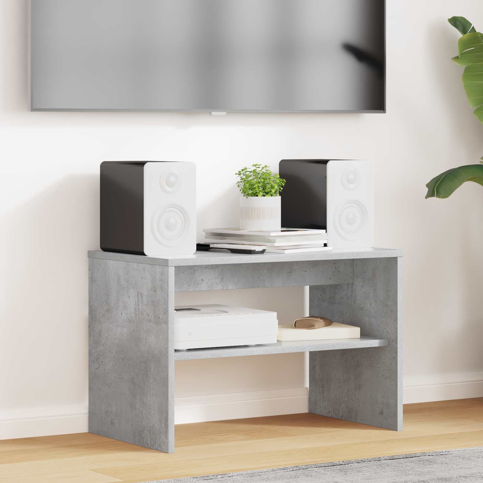 vidaXL ТВ шкаф 60 x 35 x 40 см Циментено сиво Инженерна дървесина