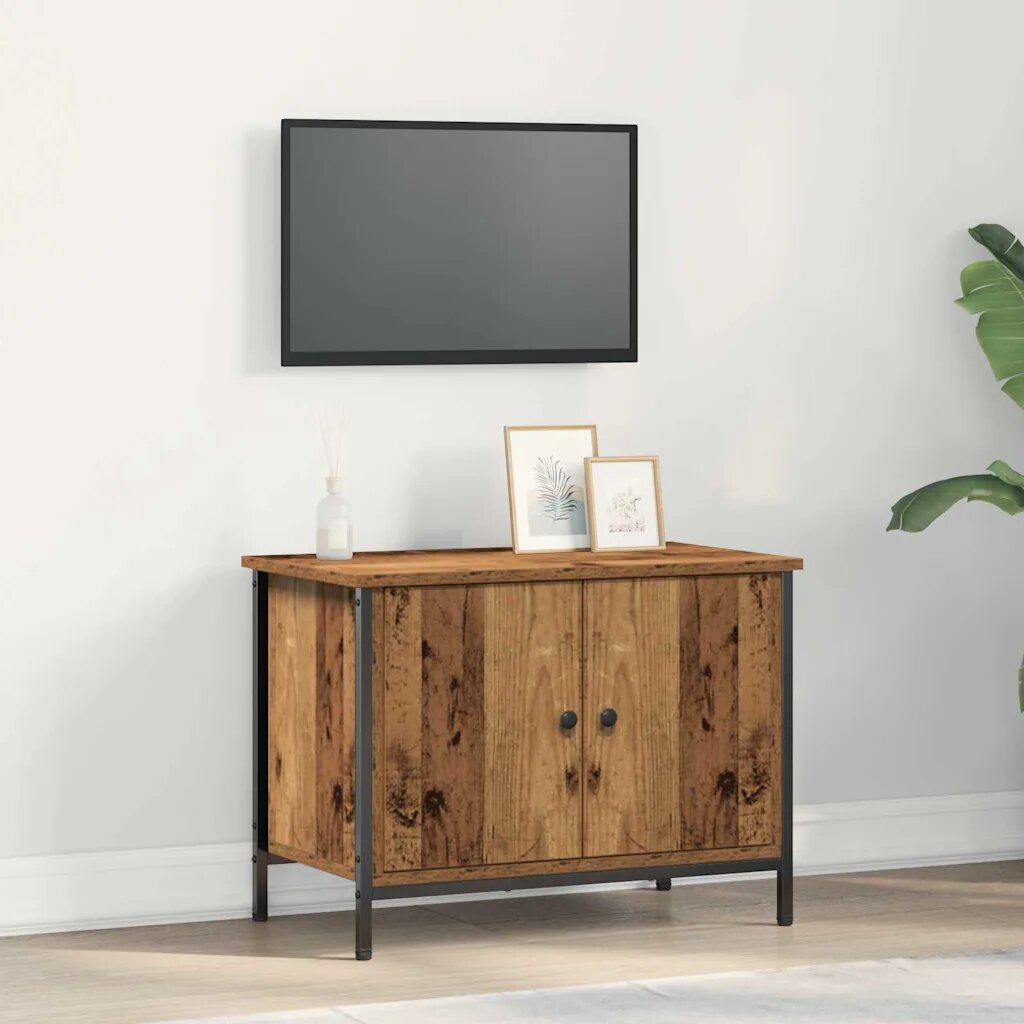 vidaXL ТВ шкаф 60 x 35 x 45 см Старо дърво Инженерна дървесина