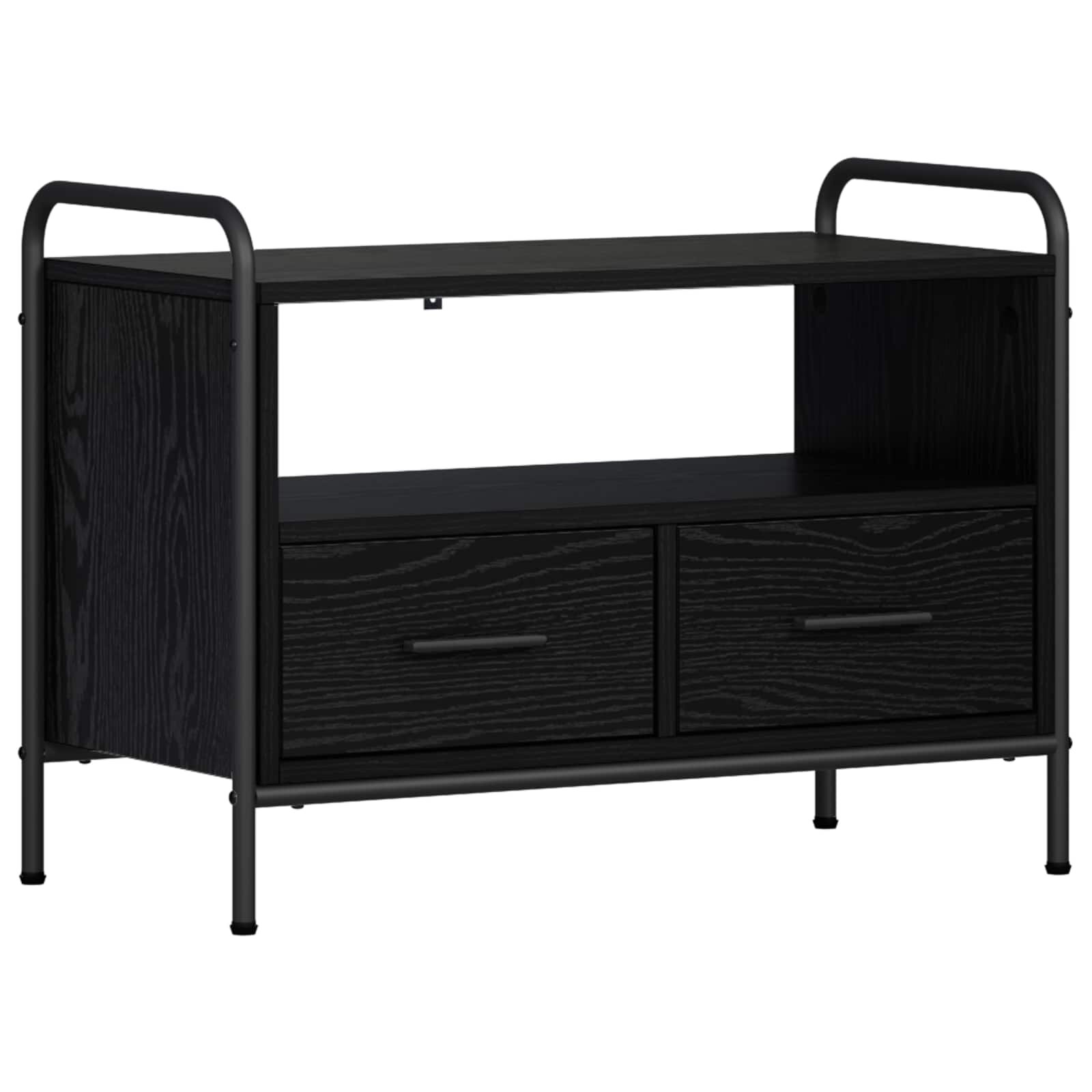 vidaXL ТВ шкаф 675 x 33 x 50 см Черен дъб Инженерна дървесина