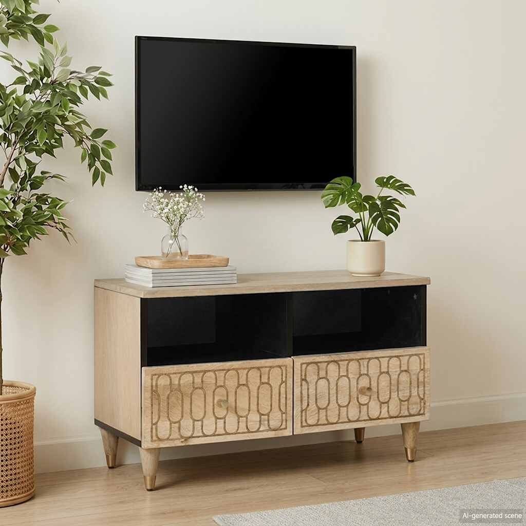 vidaXL ТВ шкаф 70x33x46 см масивно мангово дърво