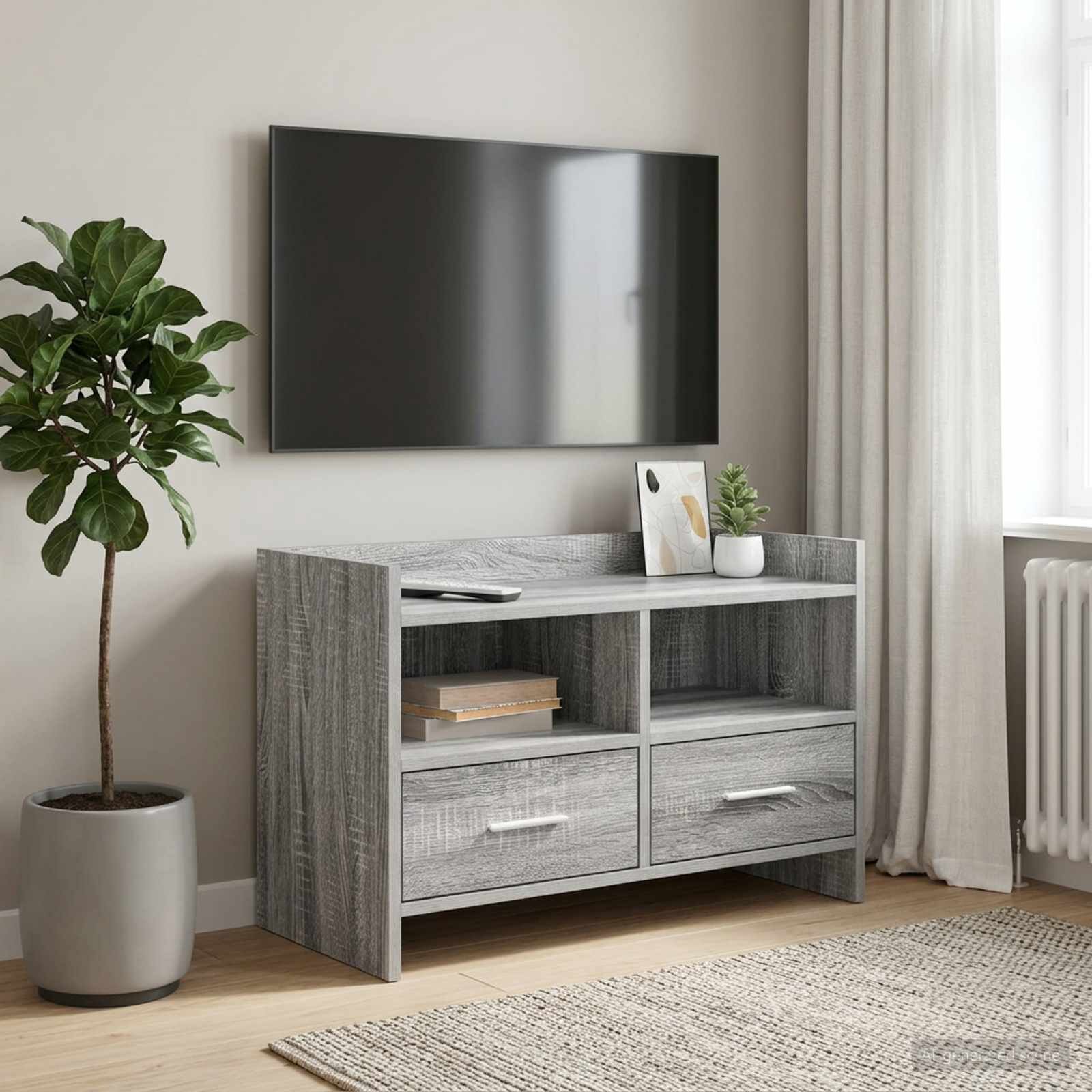 vidaXL ТВ шкаф 715 x 33 x 47 см Сив Сонома Инженерна дървесина