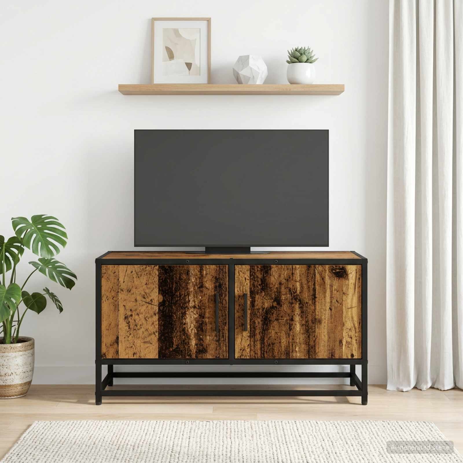 vidaXL ТВ шкаф 80 х 345 х 40 см Старо дърво Инженерна дървесина