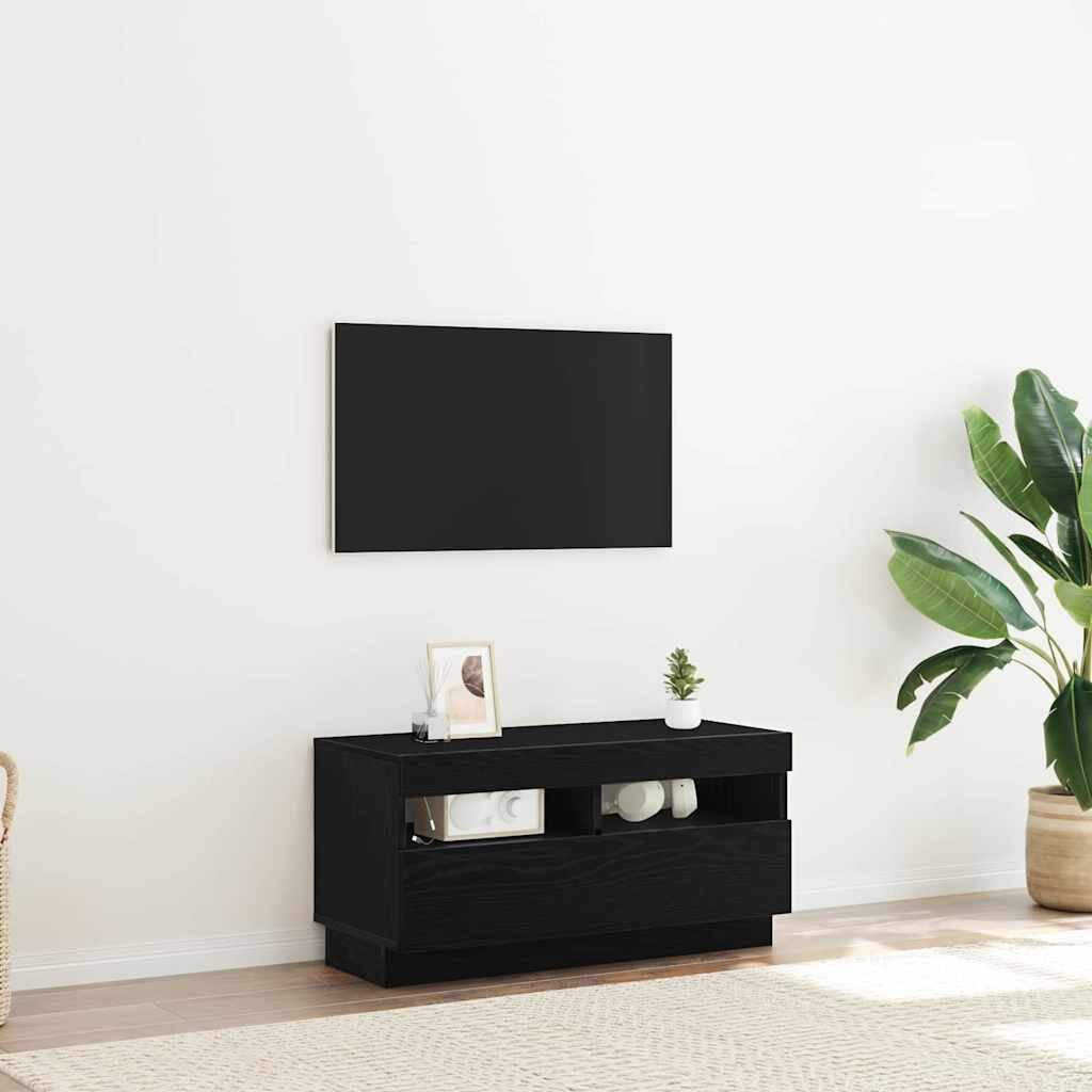 vidaXL ТВ шкаф 80 x 35 x 40 см Черния дъб Инженерна дървесина