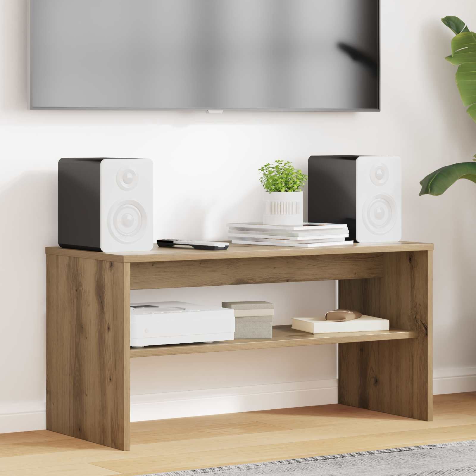 vidaXL ТВ шкаф 80 x 35 x 40 см Дъб Инженерна дървесина