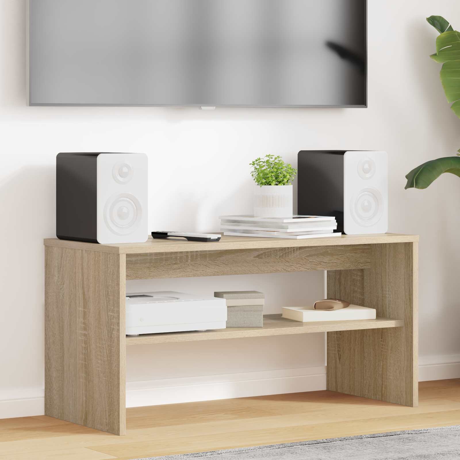 vidaXL ТВ шкаф 80 x 35 x 40 см Сонома дъб Инженерна дървесина