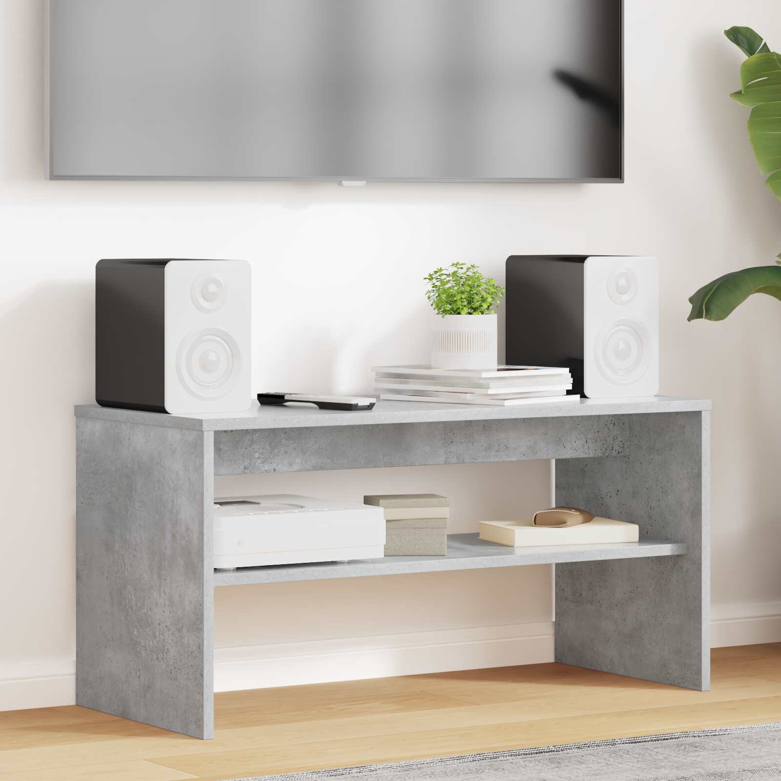 vidaXL ТВ шкаф 80 x 35 x 40 см Циментено сиво Инженерна дървесина