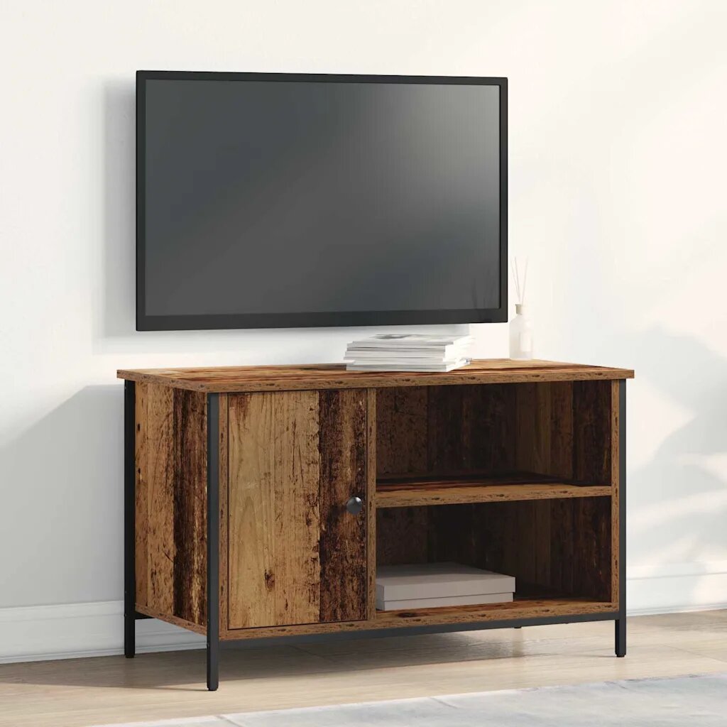 vidaXL ТВ шкаф 80 x 40 x 50 cm Старо дърво Инженерна дървесина