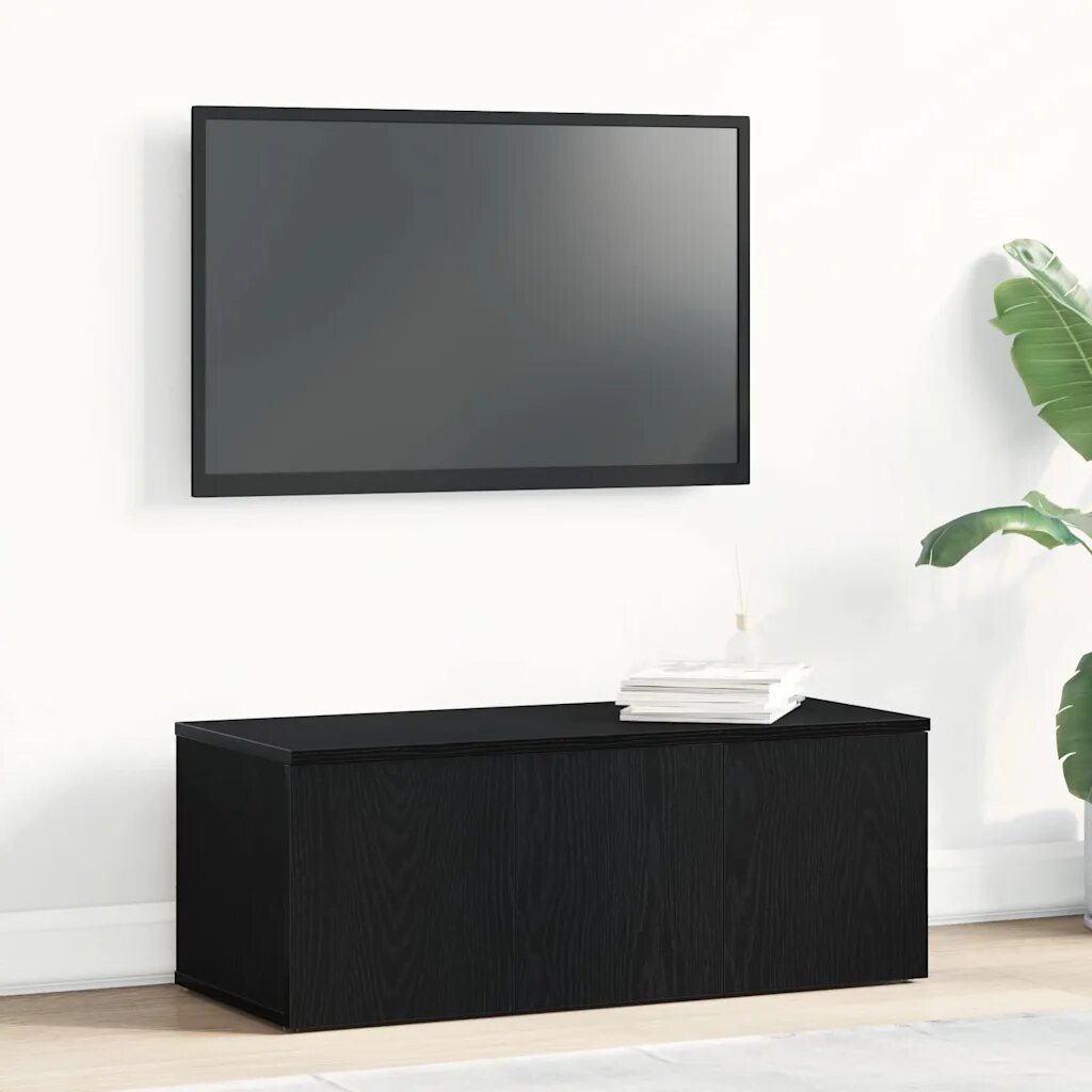 vidaXL ТВ шкаф 80x34x30 см Черния дъб Инженерна дървесина