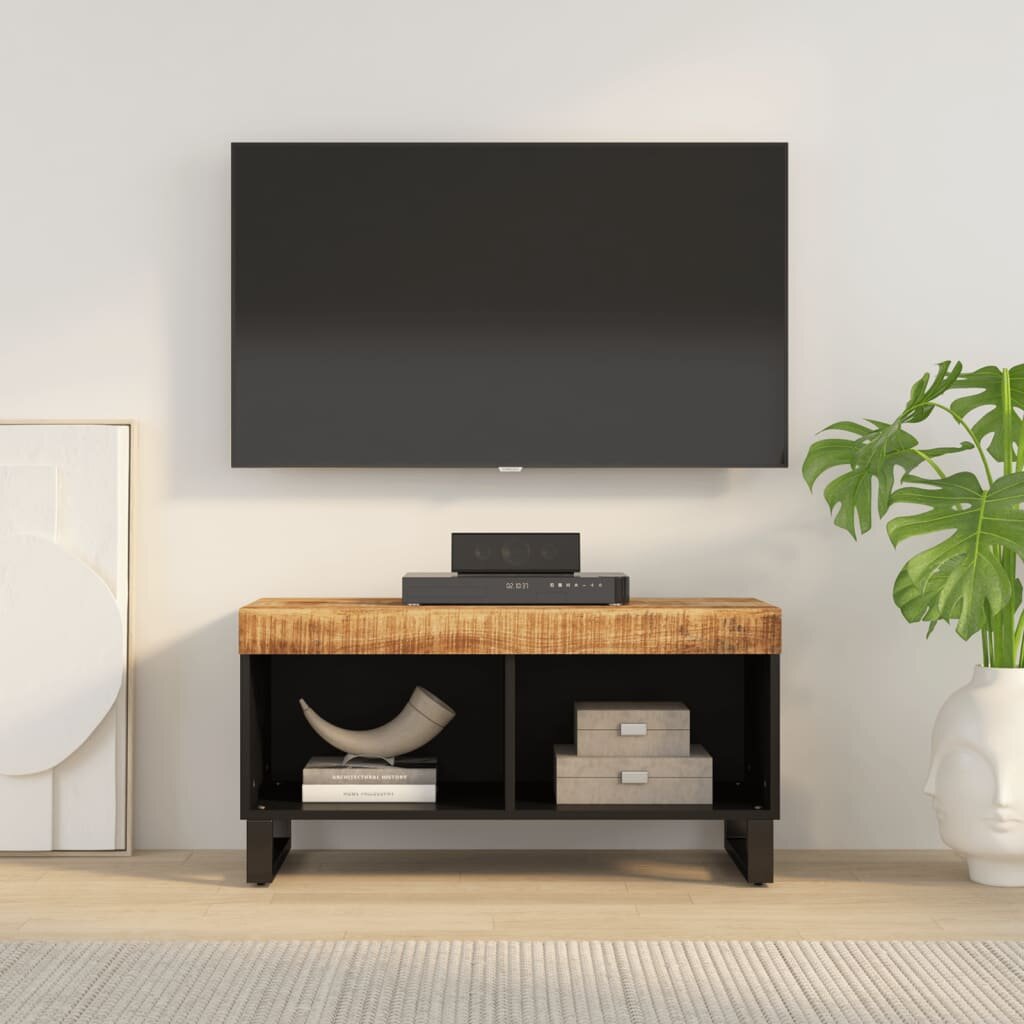 vidaXL ТВ шкаф 85x33x435 см масивно мангово дърво