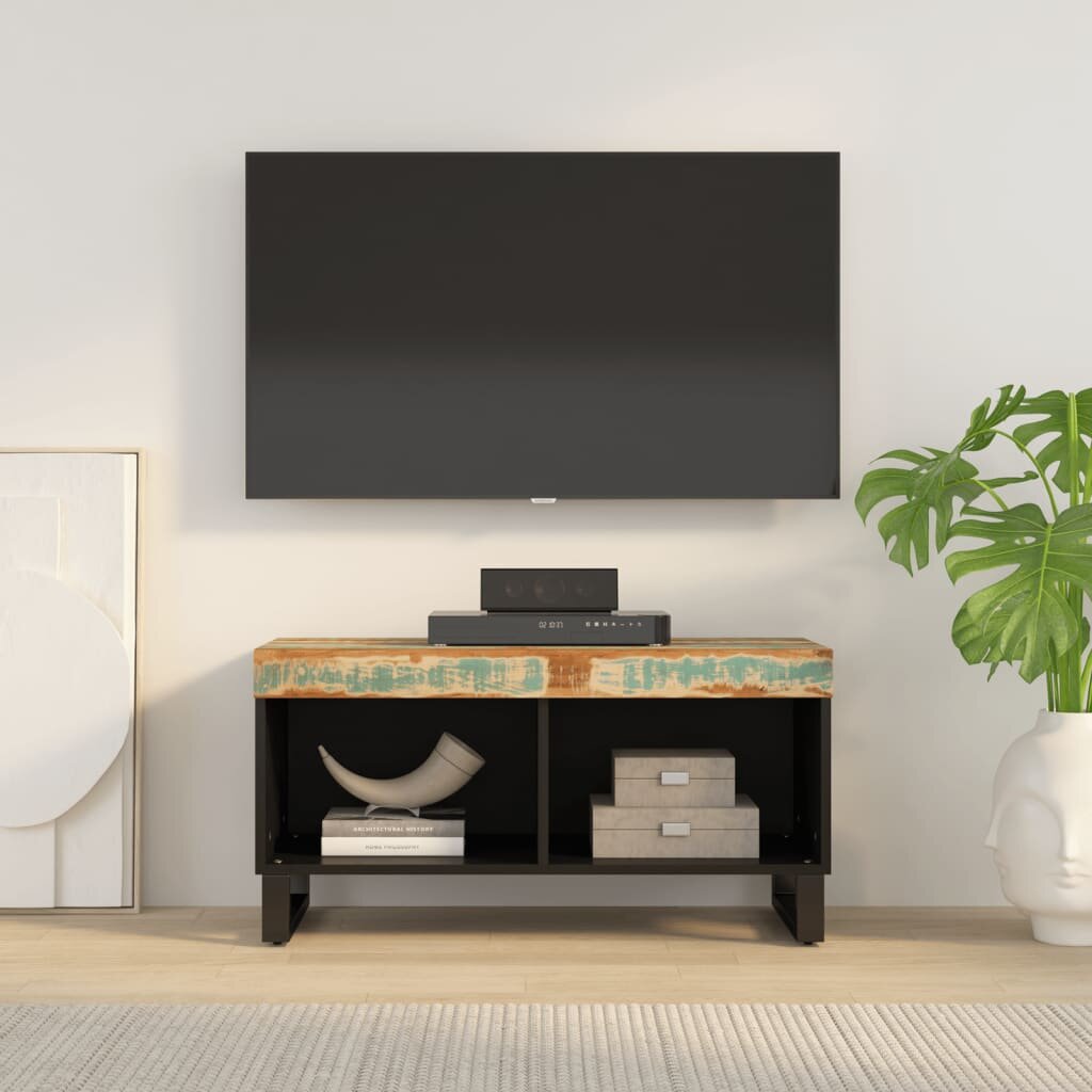 vidaXL ТВ шкаф 85x33x435 см регенерирано дърво масив