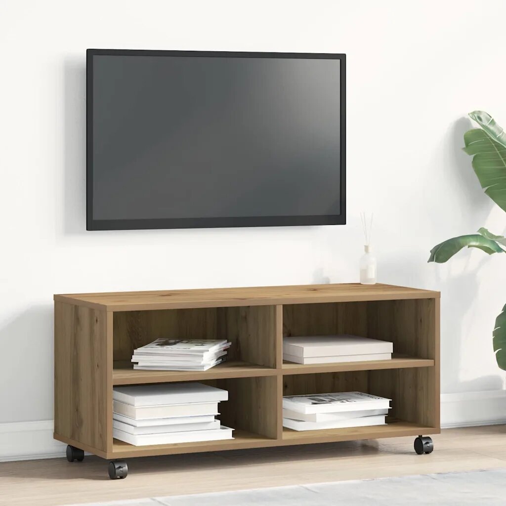 vidaXL ТВ шкаф 90 x 35 x 40.5 см Кафяво Инженерна дървесина