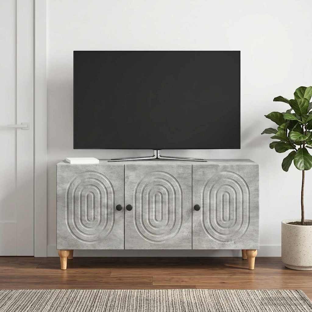 vidaXL ТВ шкаф 99 x 345 x 50 см Бетонно сиво Инженерна дървесина