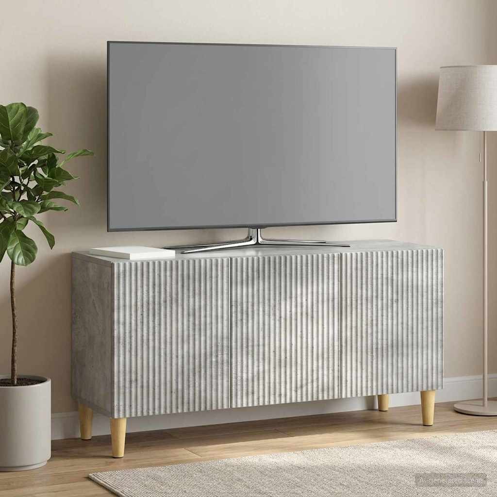 vidaXL ТВ шкаф 99 x 345 x 50 см Бетонно сиво Инженерна дървесина