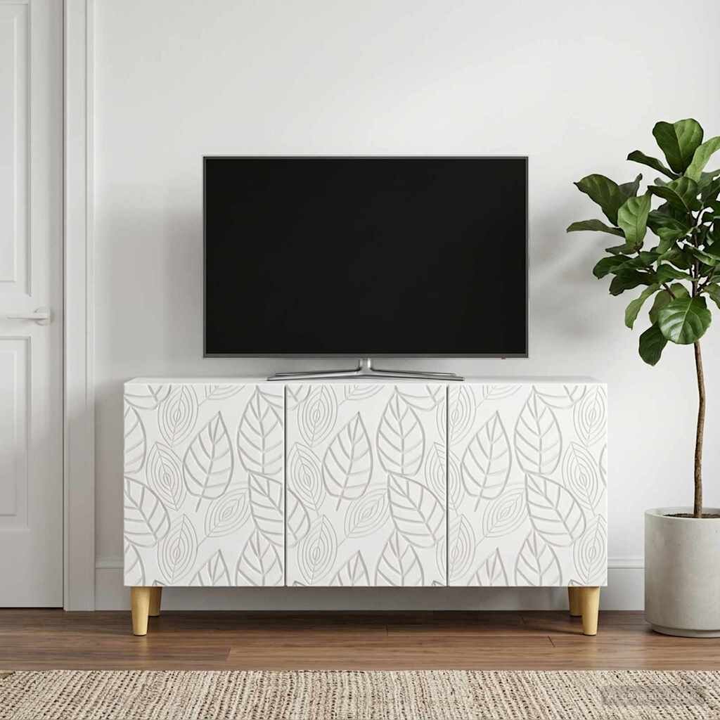 vidaXL ТВ шкаф 99 x 345 x 50 см Бяло Инженерна дървесина