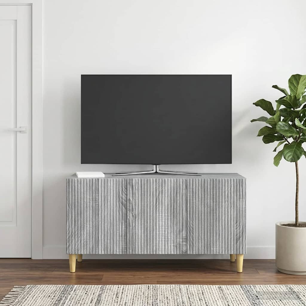 vidaXL ТВ шкаф 99 x 345 x 50 см Сива сонома Инженерна дървесина