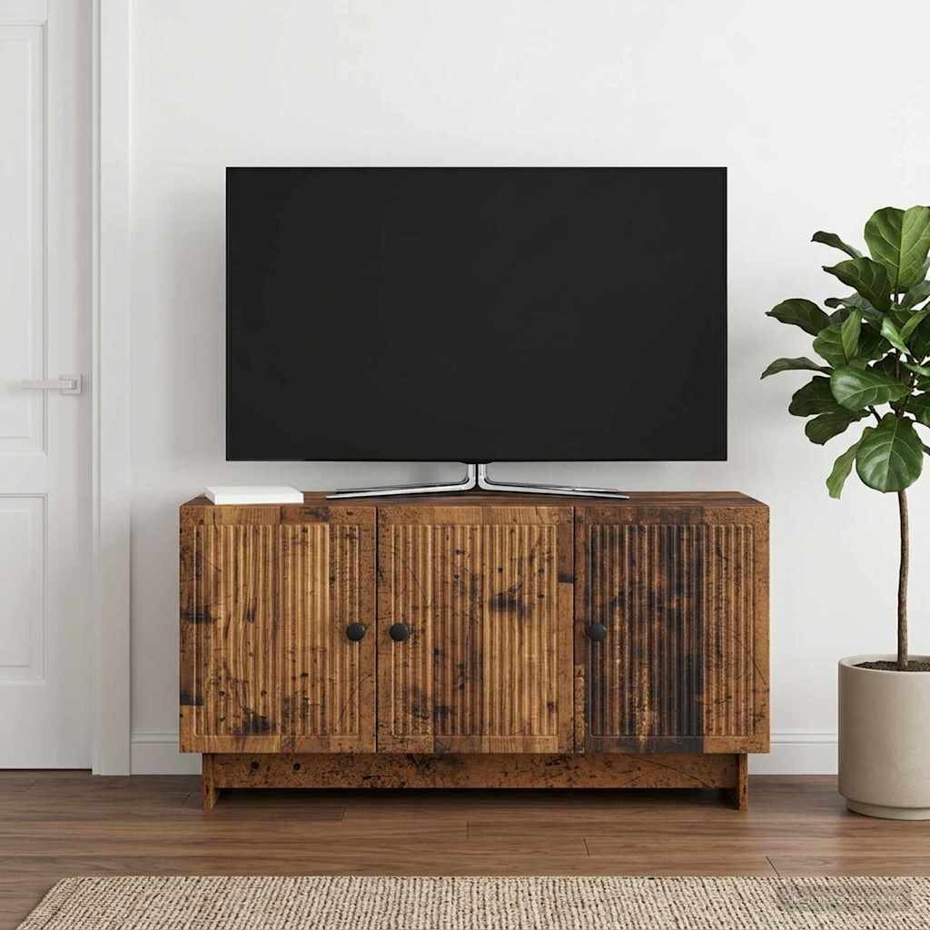 vidaXL ТВ шкаф 99 x 345 x 50 см Старо дърво Инженерна дървесина
