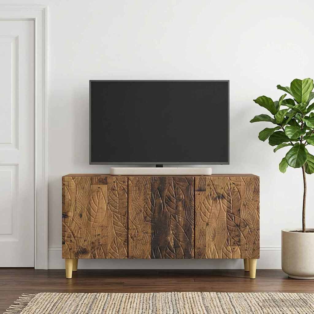 vidaXL ТВ шкаф 99 x 345 x 50 см Старо дърво Инженерна дървесина