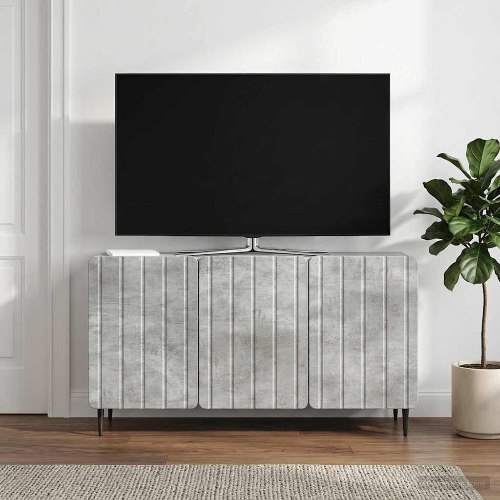 vidaXL ТВ шкаф 99 x 345 x 52 см Бетонно сиво Инженерна дървесина