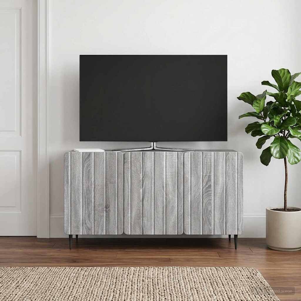 vidaXL ТВ шкаф 99 x 345 x 52 см Сива сонома Инженерна дървесина
