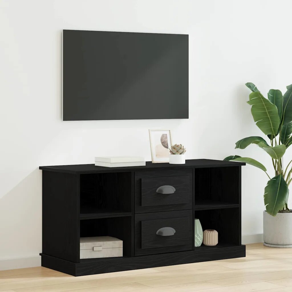 vidaXL ТВ шкаф 995 x 355 x 48 см Черния дъб Инженерна дървесина