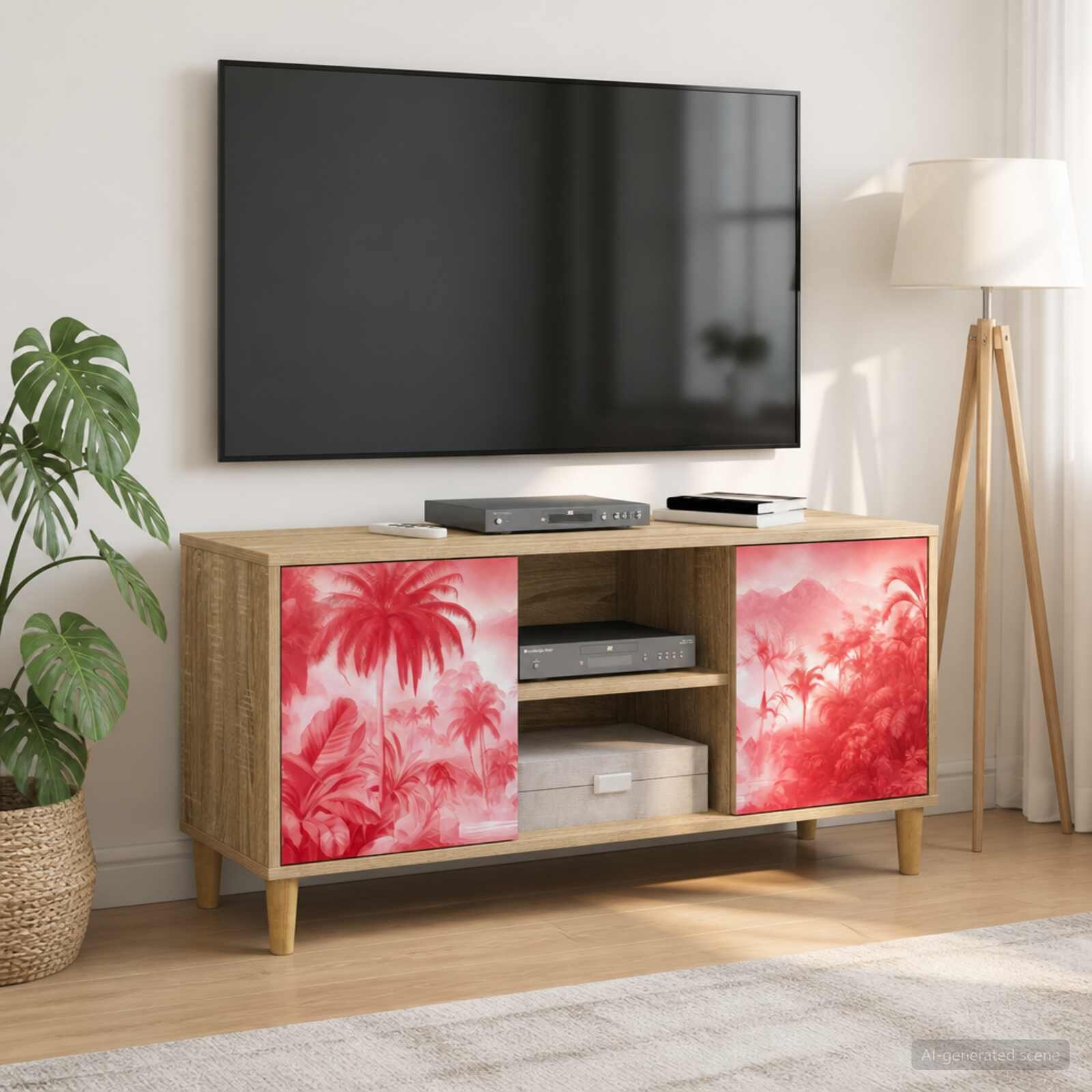 vidaXL ТВ шкаф AACHEN 102 x 33 x 50 см Сонома Инженерна дървесина