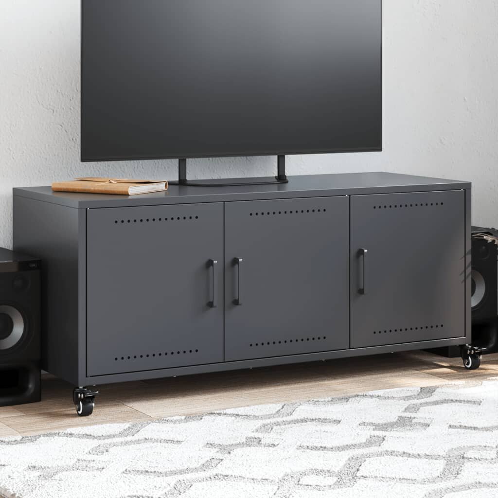 vidaXL ТВ шкаф антрацит 1005x39x435 см стомана