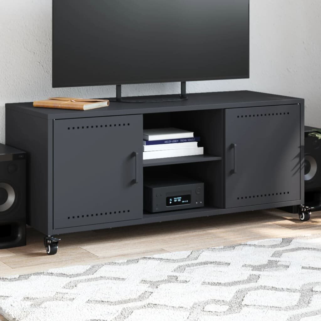 vidaXL ТВ шкаф антрацит 1005x39x435 см стомана