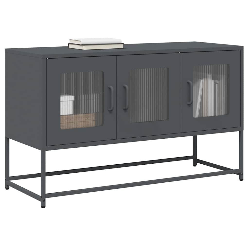 vidaXL ТВ шкаф Антрацит 1005x39x605 cm Студено валцувана стомана
