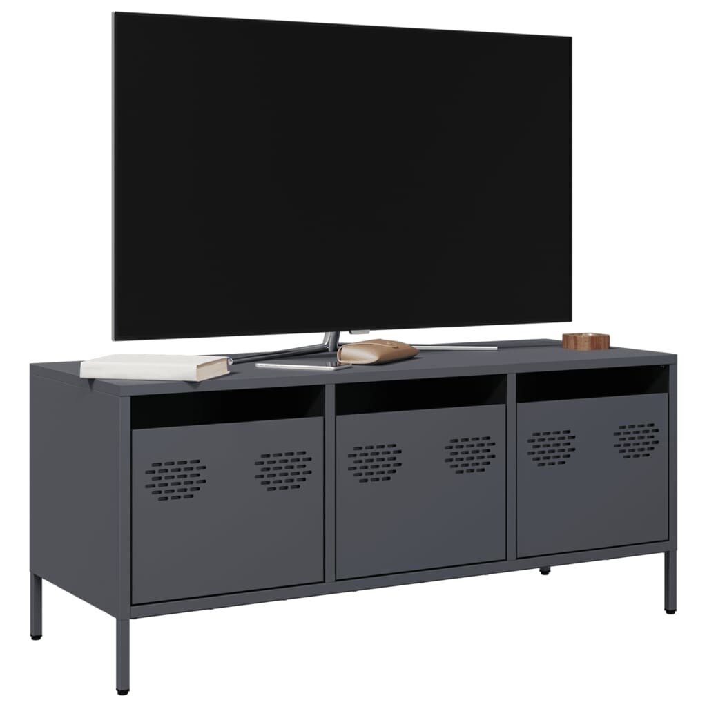 vidaXL ТВ шкаф антрацит 1015x39x435 см студеновалцувана стомана