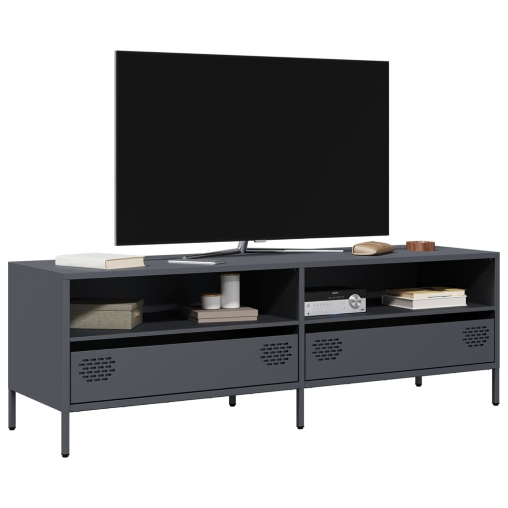 vidaXL ТВ шкаф антрацит 135x39x435 см студеновалцувана стомана