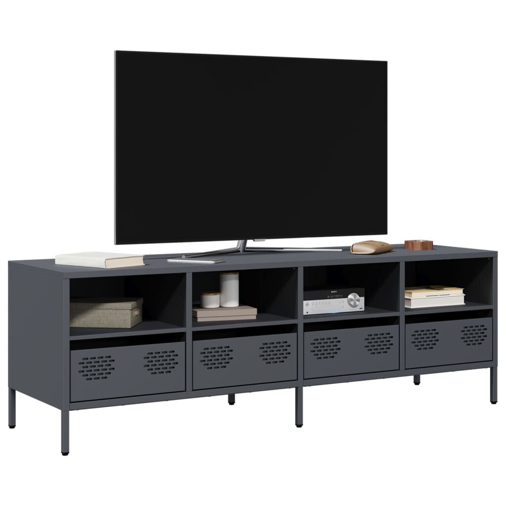 vidaXL ТВ шкаф антрацит 135x39x435 см студеновалцувана стомана