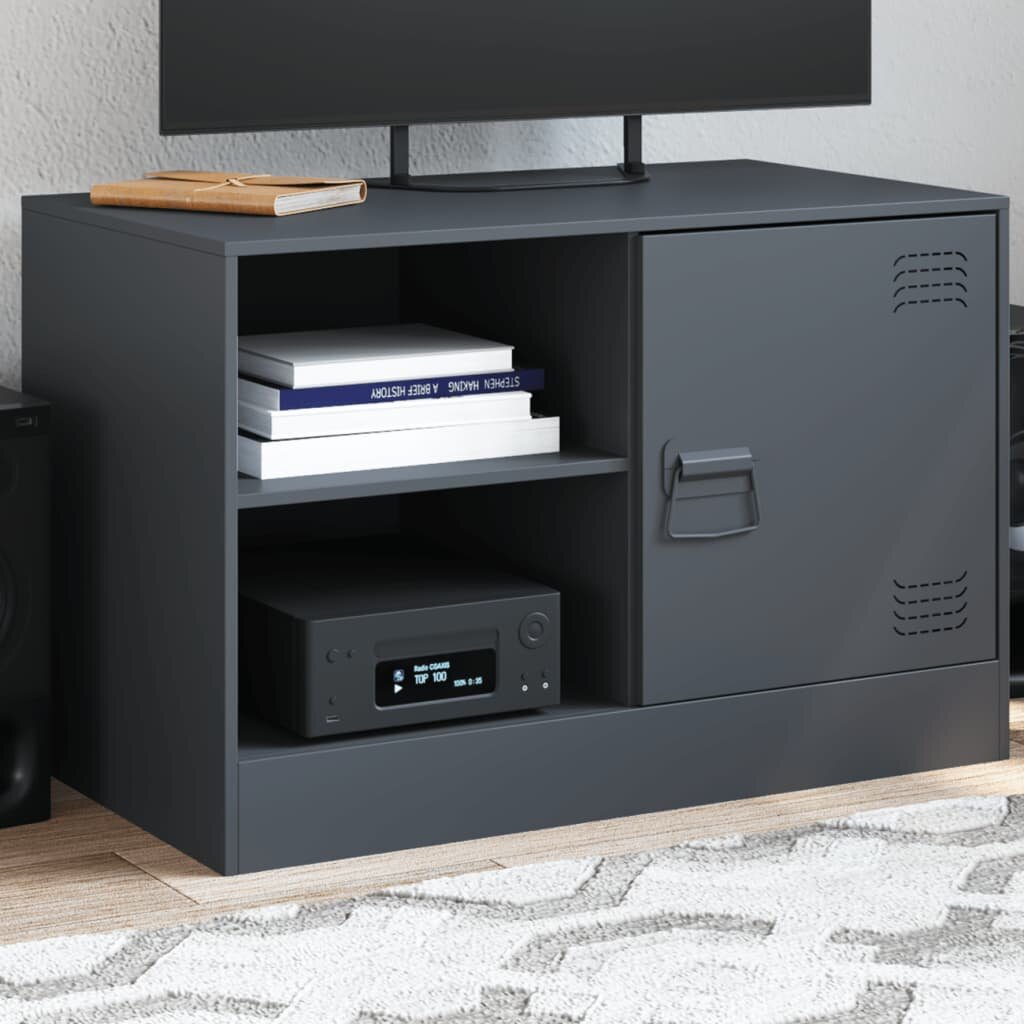 vidaXL ТВ шкаф антрацит 67x39x44 см стомана