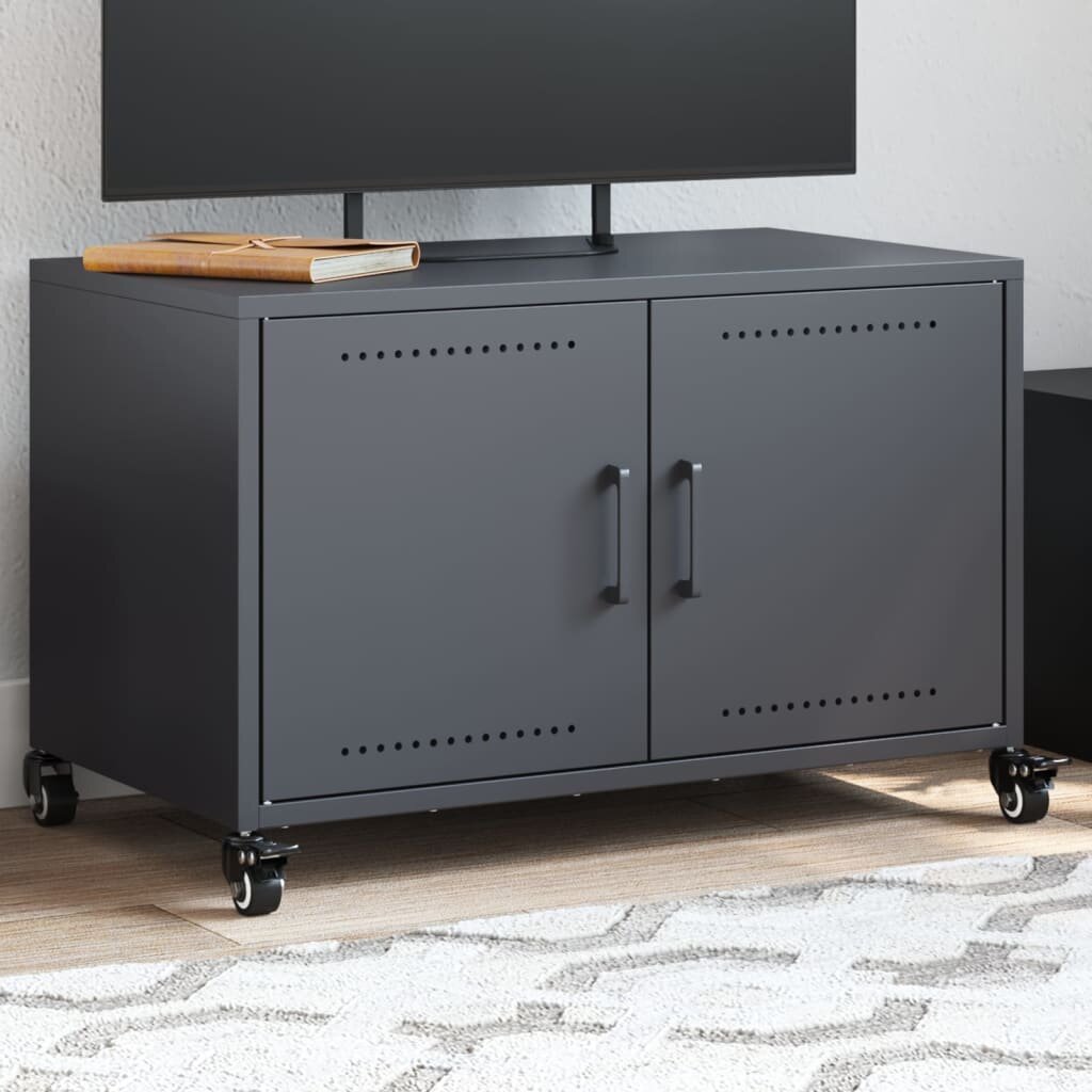 vidaXL ТВ шкаф антрацит 68x39x435 см стомана