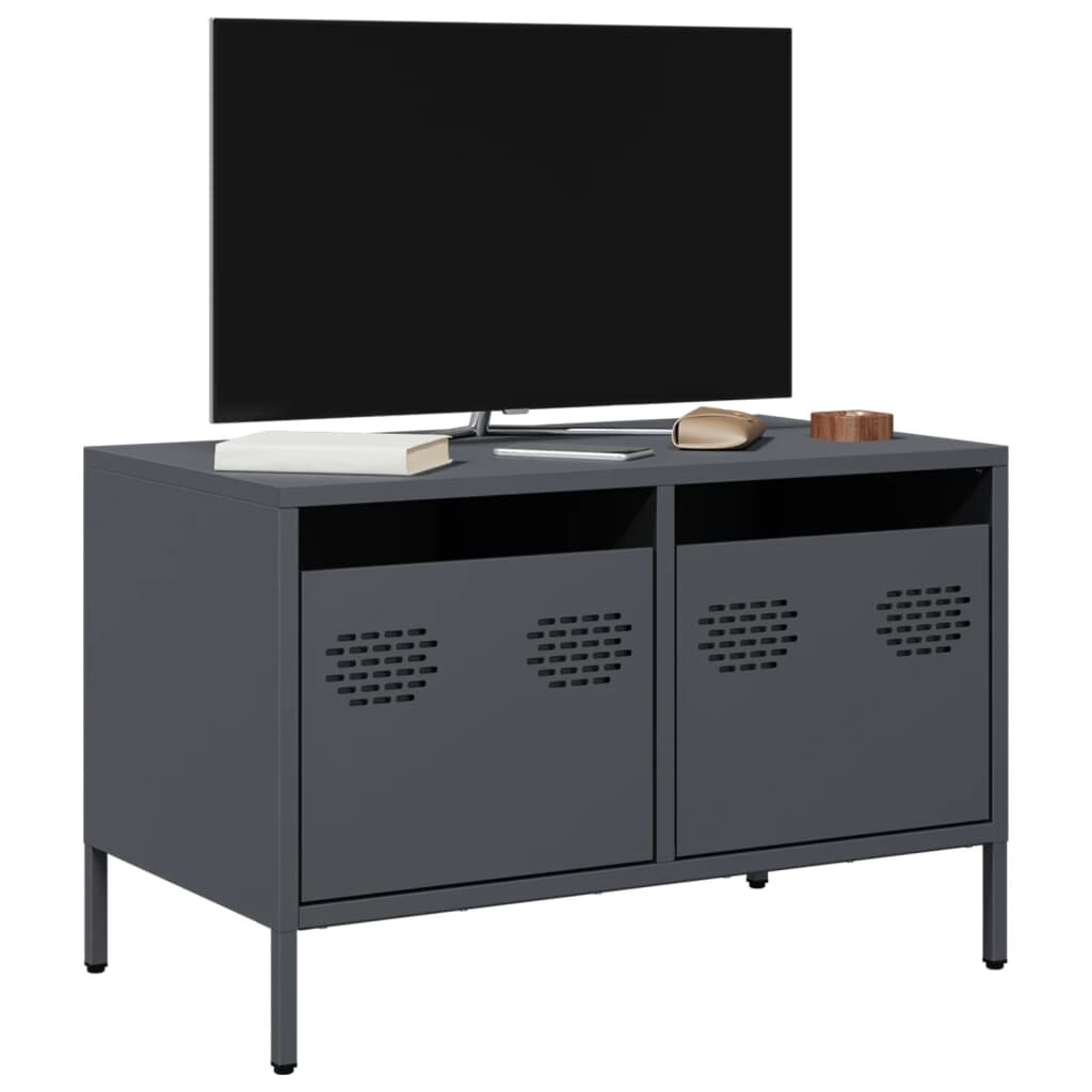 vidaXL ТВ шкаф антрацит 68x39x435 см студеновалцувана стомана