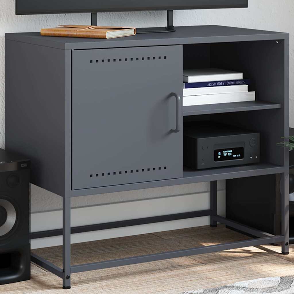 vidaXL ТВ шкаф антрацит 68x39x605 см стомана