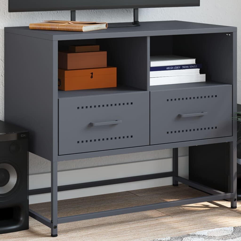 vidaXL ТВ шкаф антрацит 68x39x605 см стомана