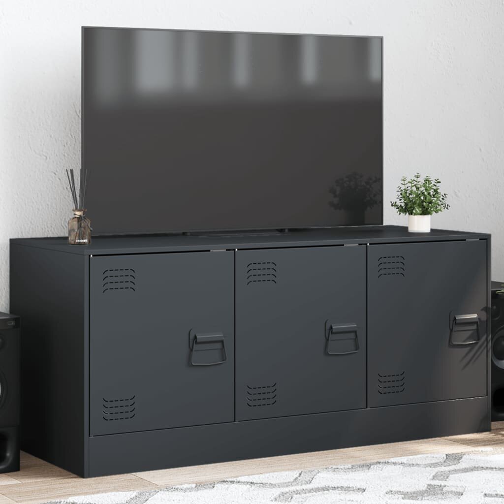 vidaXL ТВ шкаф антрацит 99x39х44 см стомана