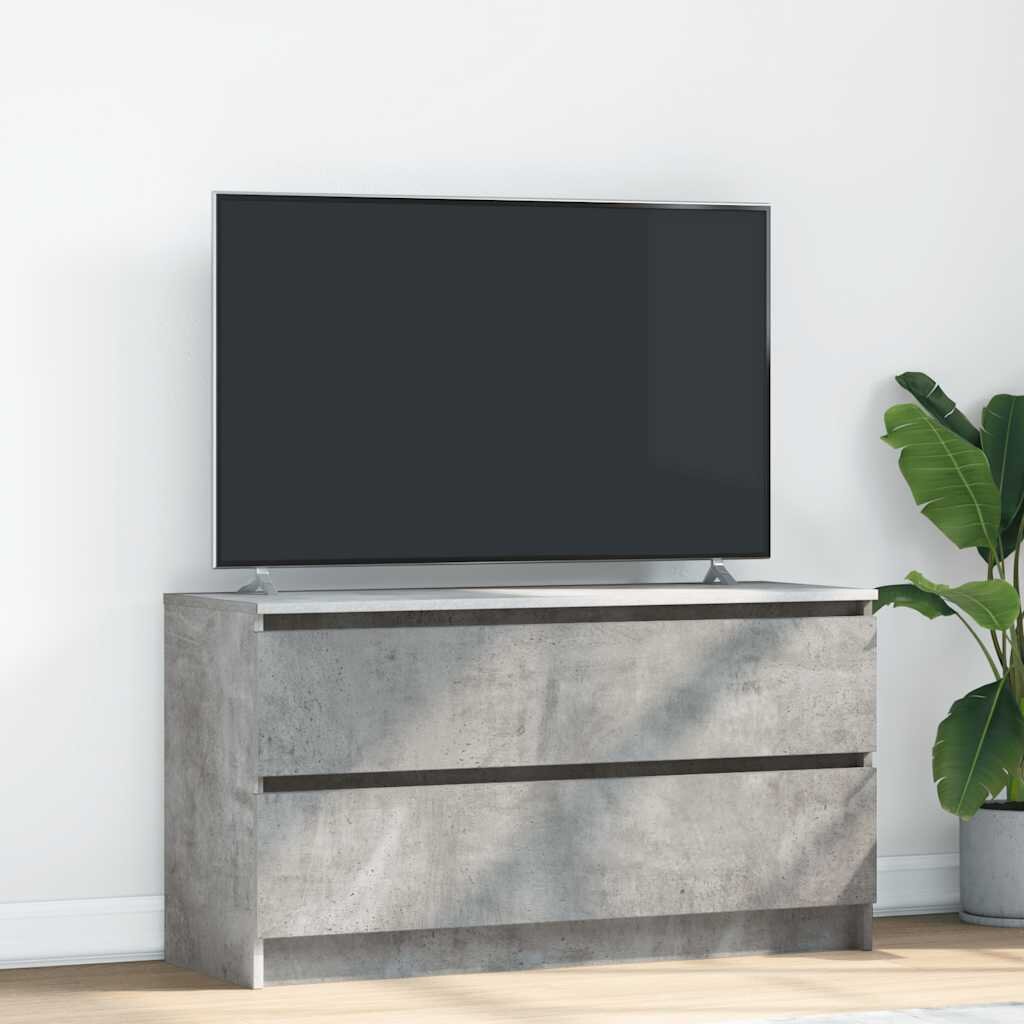 vidaXL ТВ шкаф Бетон сив 100x35x54 cm Инженерна дървесина