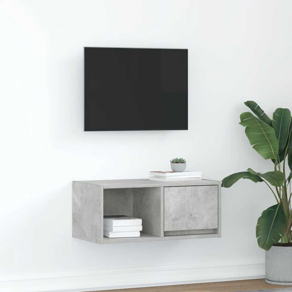 vidaXL ТВ шкаф Бетон сив 60x31x255 cm Инженерна дървесина