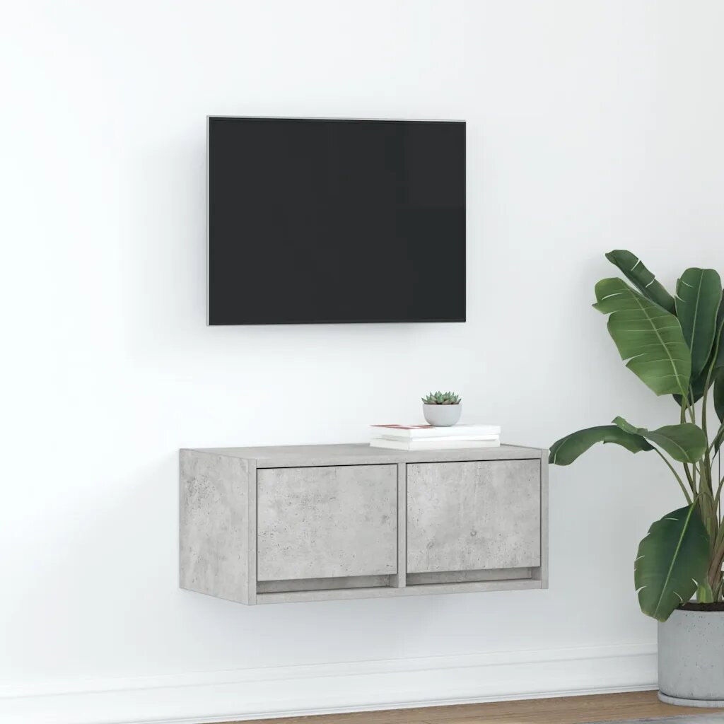 vidaXL ТВ шкаф Бетон сив 60x31x255 cm Инженерна дървесина